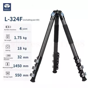 SIRUI L-324F Professional Carbon Fiber Tripod 1.45M Adjustment Portable for DSLR - Picture 1 of 12