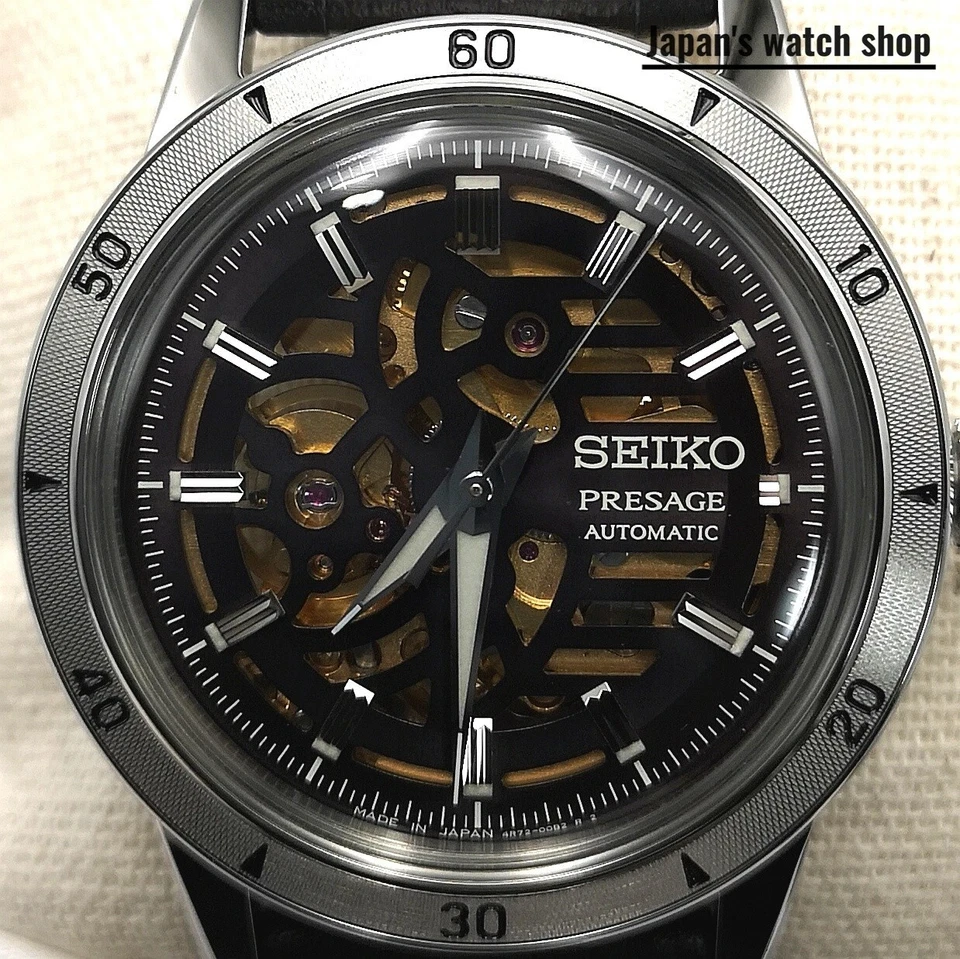 SEIKO PRESAGE Style60's Skeleton SARY257 Charcoal Gray Men's Watch New in Box - Image 1 of 4