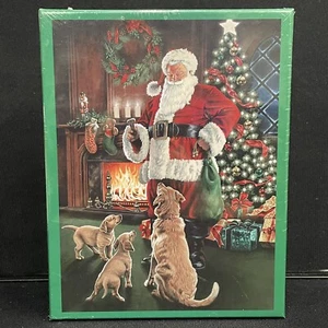 Rompecabezas de gran tamaño para fiesta de Navidad 500 piezas Santa perros cachorros NUEVO - Imagen 1 de 8