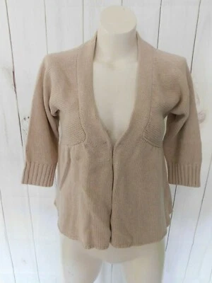 Кардиган свитер Calypso St. Barth Christiane Celle бежевый с открытым передом рукав 3/4 - Изображение 1 из 4