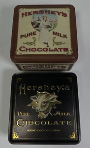 1992 & 2001 Hershey’s Pure Milk Chocolate Metall Blechdose Behälter Kanister Vintage - Bild 1 von 18