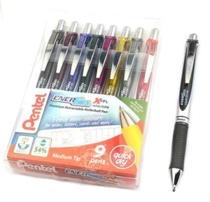 Bolígrafos de gel retráctil Pentel EnerGel BL77 XM 0,7 - surtidos - 9 billeteras - Imagen 1 de 3
