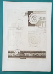 TURKEY Halicarnassus Mausoleum Ionic Capital Profiles - D'ESPOUY Print 12 x 17" - Picture 1 of 1