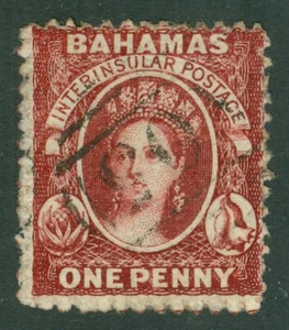 SG 16 Bahamas 1862. 1d Lake, Perf 13. CAT £170 usado muy bien - Imagen 1 de 1