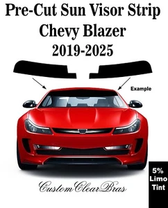 Pre-cut Sun Visor Strip 5% Limo Window Tint For 2019 - 2024 2025 Chevy Blazer - Picture 1 of 1