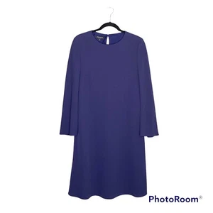 Lafayette 148 Flared Sleeve Navy Shift Dress Size Medium - Picture 1 of 12