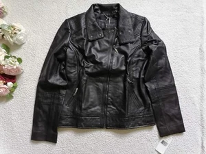 Bernardo Women Leather Moto Jacket In Black, Size M - Picture 1 of 13