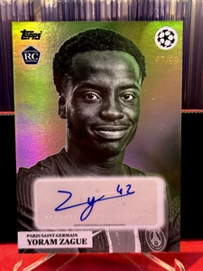 Yoram Zague 2024-25 Topps Simplicidad UCC Auto Green 97/99 RC PSG - Picture 1 of 2