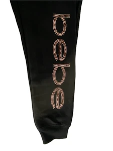 Bebe Sport Mujer Talla M Pantalones Negros Corredor Pantalones Rosa Joyas Logotipo - Imagen 1 de 10