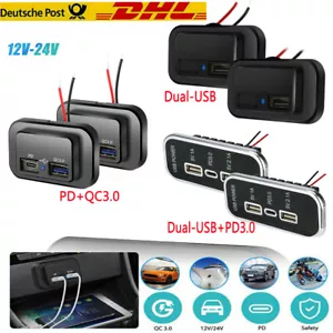 USB C Steckdose 12V/24V 36W PD & QC 3.0 USB KFZ Ladegerät Dose für Auto Boot LKW - Bild 1 von 35