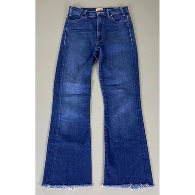 MOTHER The Hustler Ankle Fray Jeans Women's Size 26 Dark Blue Home Movies Wash - Image 1 of 4