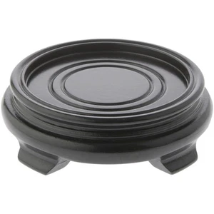Plymor Black Round Wood Veneer Footed Display Base, 4.75" W x 4.75" D x 1.25" H - Picture 1 of 1