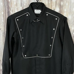 H Bar C California Ranchwear Western Bib Shirt Black Pearl Snap Dress Cowboy 17 - Picture 1 of 11
