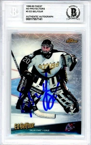 ED BELFOUR Signed 1998-99 Topps Finest #3 BAS Auto - Picture 1 of 2