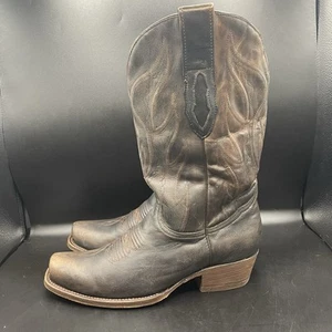 Stivali Denver da uomo stivali western da cowboy in pelle marrone 9,5 D - Foto 1 di 14