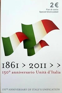 2011 - ITALIA - 2 EURO IN FOLDER " 150° ANNIVERSARIO UNITA' D'ITALIA" - Foto 1 di 1