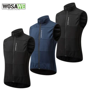 WOSAWE Gilet Ciclismo Gilet Bici da Strada Giacca Senza Maniche Pile Termico Impermeabile al Vento - Foto 1 di 16