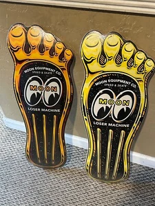 Loser Machine MOON Pedale a Gas Skateboard Deck Mooneyes Sigillato Giallo Coppia Limitata - Foto 1 di 6