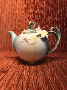 Pier 1 Imports Ginger Lily Hand Painted Porcelain Teapot Lid Franz Style 5 Cup - Picture 1 of 17