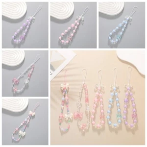 Bowknot Cute Heart Beaded Phone Chain Mobile Phone Shell - Zdjęcie 1 z 14