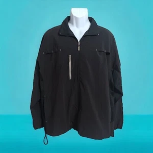 PING Golf Mens Windbreaker Sz M Black Jacket Full Zip Rain Lightweight Lined - Picture 1 of 14
