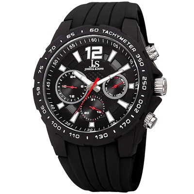 Reloj para hombre Joshua & Sons JX126BK esfera 24 horas fecha complicación correa silicona Foto 1 de 4
