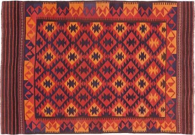 Afghan Kelim Soumakh Ghalmuri Teppich 160x230 Handgewebt Braun Geometrisch - Bild 1 von 4