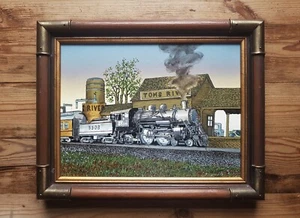 Nicolo Sturiano b: 1941 (Alias H Hargrove) Original Oil Painting - Steam Train - Picture 1 of 11