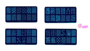 4 pcs Lot Halloween Designs Manicure Nail Art Stencil Image Stamping Scraper Kit - Picture 1 of 5