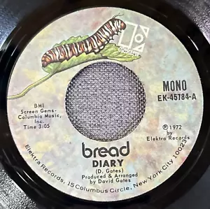 Bread - Diary / Down On My Knees 7" 45 RPM Vinyl 1972 - Picture 1 of 6