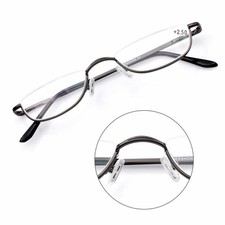 Unisex Lesebrille Business Decor halb Randlose Brille Rotguss Halbmond 1.0 ~ 4.0