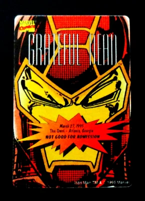 Grateful Dead Backstage Pass Atlanta GA Omni 3/27/95 3/27/1995 Iron Man Marvel - Image 1 of 4