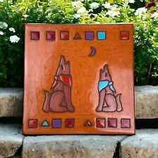 Masterworks Handcrafted Art Tiles Ceramic Trivet ARIZONA Southwest Coyotes