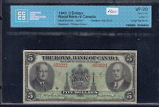 1943 The Royal Bank Of Canada $5 CH- 630-20-02 SN: 053221/C - CCCS VF-20