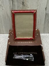 Jay Strongwater Lorraine Stone Edge 4x6 Ruby Red Frame SPF5510-224 Damaged Glass