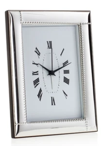 OROLOGIO SVEGLIA IN ARGENTO RETRO LEGNO BIANCO E 1019/OR 10X15 - Foto 1 di 5