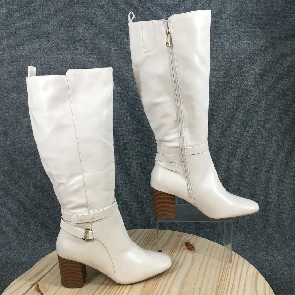 Liz Claiborne ботинки женщин 10 M Hayland высокий езды кремовый повседневный блок каблуки новый - Изображение 1 из 4