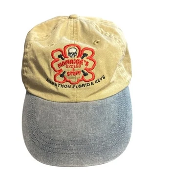 Gorra de pesca vintage de los Cayos de Florida Long Bill OSFA Mamajoes ciclos beige azul Foto 1 de 4