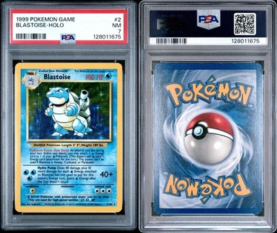 1999 POKEMON BASE SET UNLIMITED #2 BLASTOISE-HOLO PSA 7 - Image 1 of 3