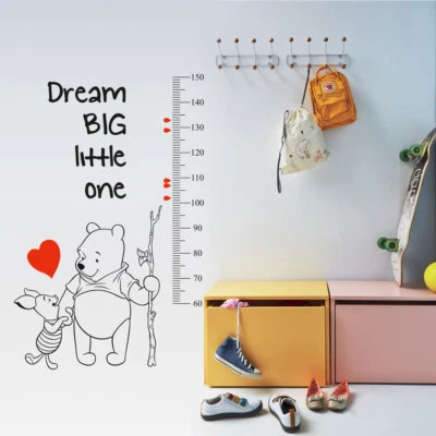 Winnie the Pooh growth chart height measure vinyl sticker kid room nursery decor - Image 1 of 4