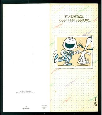 PEANUTS SCHULZ SNOOPY CHARLIE BROWN BIGLIETTO AUGURI GIFT CARD HALLMARK ANNI '80 - Bild 1 von 2
