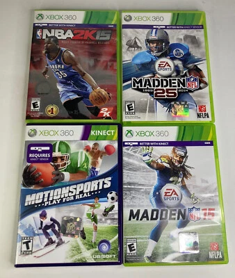 Lote de 4 juegos deportivos Xbox 360: Madden 15, 25, NBA2K15 y deportes de movimiento - completos Foto 1 de 3