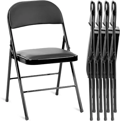 2-10 PIEZAS Sillas Plegables Apilables de Plástico Comerciales para Boda Fiesta Evento Negras Foto 1 de 4
