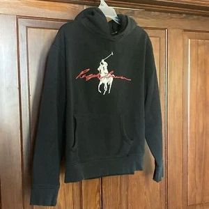 Polo Ralph Lauren Black Red White Horse Graphic Hoodie Sweatshirt Size L - Bild 1 von 11