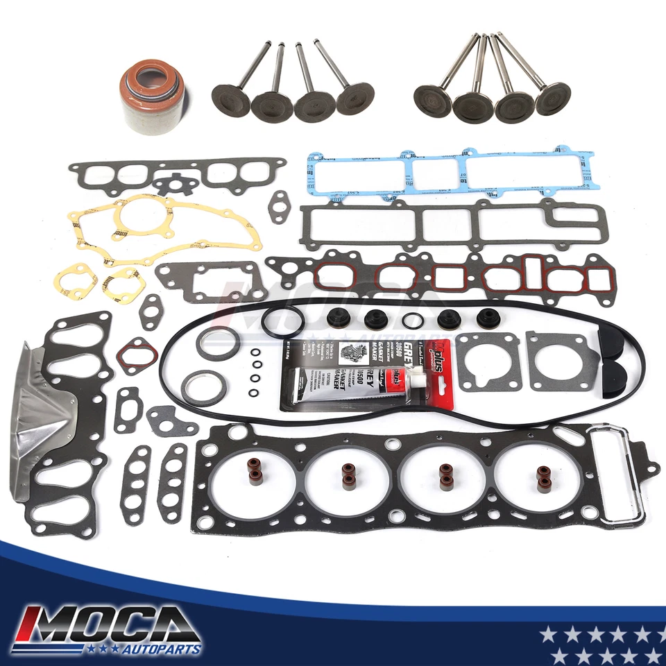 Juego de juntas de culata válvulas de escape de admisión con sellos aptos para Toyota 4Runner 85-95 2,4 L Foto 1 de 4
