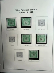 SCOTT RE136, RE137, RE140, RE141, RE145 - LOT OF 5 - 1941 WINE STAMPS LOC 96 - Picture 1 of 3