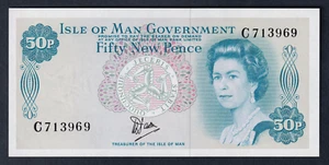 Isle of Man P-33. (1979) 50 Pence. Queen Elizabeth 11 Portrait. UNC - Imagen 1 de 2