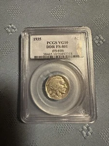 1935 Double Die Reverse buffalo nickel PCGS VG10 - Picture 1 of 2