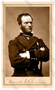 William T. Sherman berüchtigte Union General Bürgerkrieg Vintage Fotokarte CDV RP - Bild 1 von 1