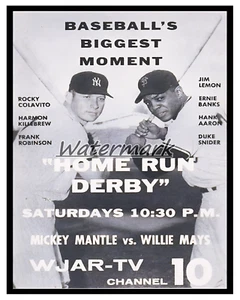 MLB 1960 All Star Spiel Werbung Mickey Mantle Willie Mays 8 x 10 Foto Bild - Bild 1 von 1